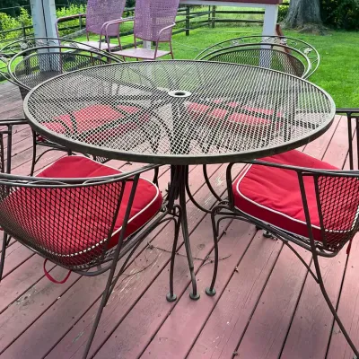 Wrought Iron Table & Four Chairs (Table 48 x 28.5)