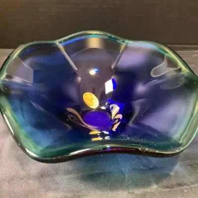 Murano Glassware Console Bowl Blue/green 
