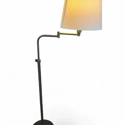 Height Adjustable Industrial Style Floor Reading Light (60 Inch Max Height)