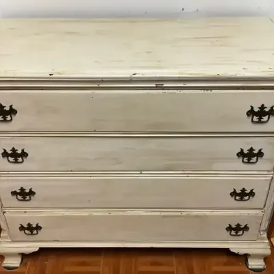 Distressed Antique White Dresser