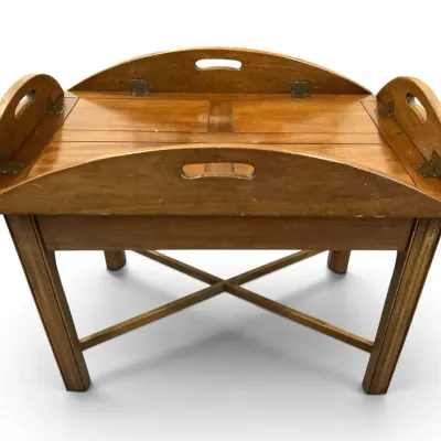 Handcrafted Butlers Table (36 x 26.5 x 19 Opened)