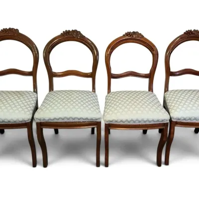 Four Victorian Balloon Back Chairs (18 x 18 x 33.5)