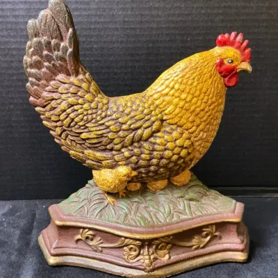 Cast Iron Rooster Door Stop 