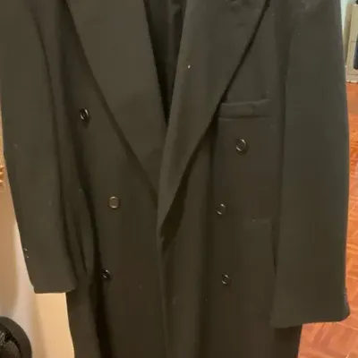 Joseph Abboud Black Wool Trenchcoat / Overcoat