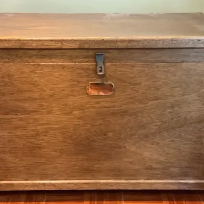 Vintage Wooden Chest (26” H X 37.75” W X 22.75” D)