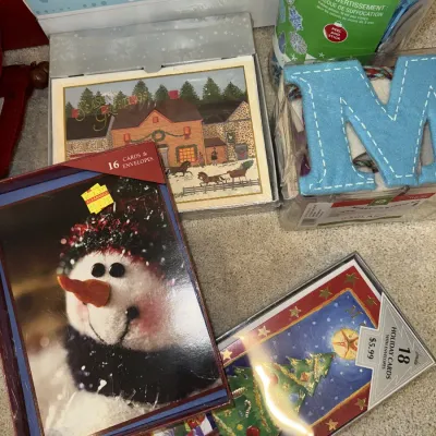 Sale Photo Thumbnail #807: Cards, ornaments, etc.