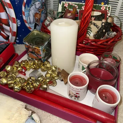 Sale Photo Thumbnail #803: Candles, towels, etc.