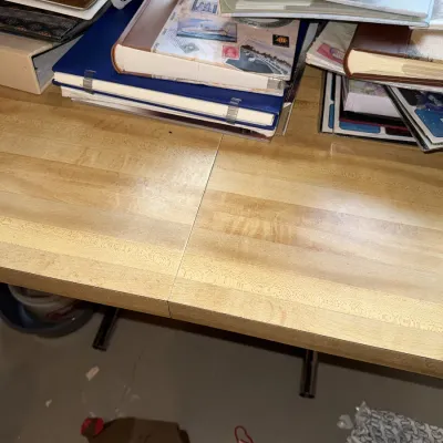 Sale Photo Thumbnail #1663: Includes extra leaf, on top of table behind scrapbooks