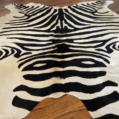 CowHide  Zebra Print Rug