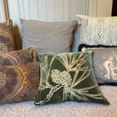 Seven Decorative Warm Tone Pillows