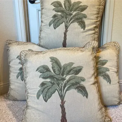 Four 24” X 24” Tropical Decorative Pillows
