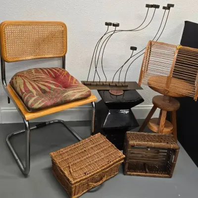 Cantilever Chair  & Bamboo Bird Cage