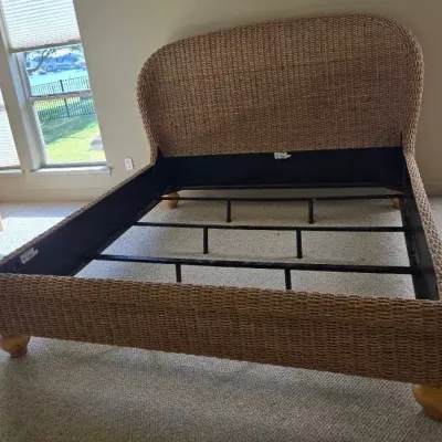 Cabana King Size Woven Rattan Bed