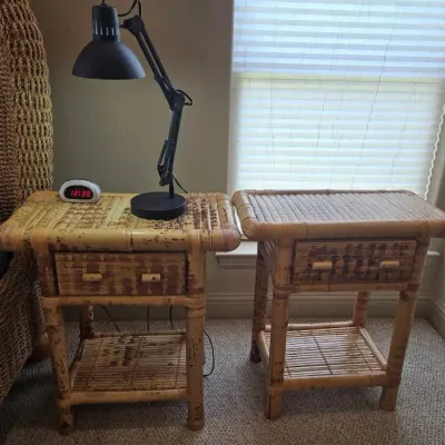 Bamboo Rattan Nightstands