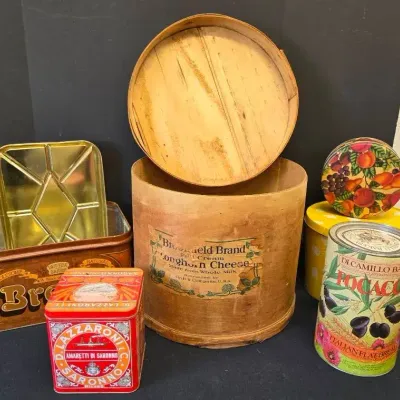 Vintage Cheese Box & Collectable Food Tins