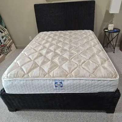 Queen Headboard With Mattress & Box Springs 