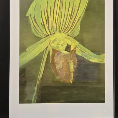 Decorative Print Of Orchid & Hibiscus