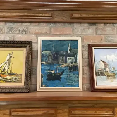 Three Sailboat Paintings, Oil On Canvas, Signed