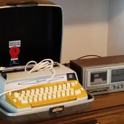 Mid-Century Electric Typewriter & Vintage Stereo