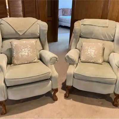 Two Reclining Wingback Chairs
