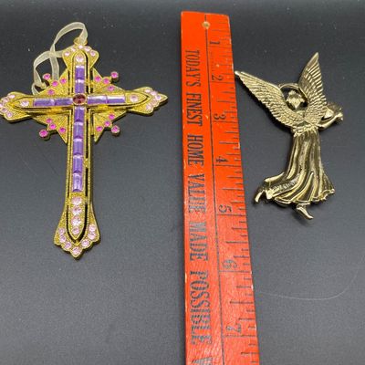 Sale Photo Thumbnail #12: Cross and Angel ornaments