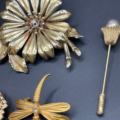 Sale Photo Thumbnail #207: Gold tone broockes