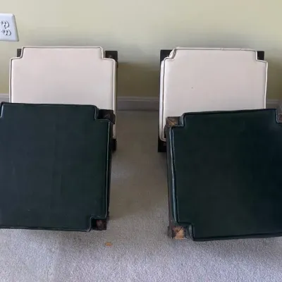 Wood And Vinyl Stools (4)