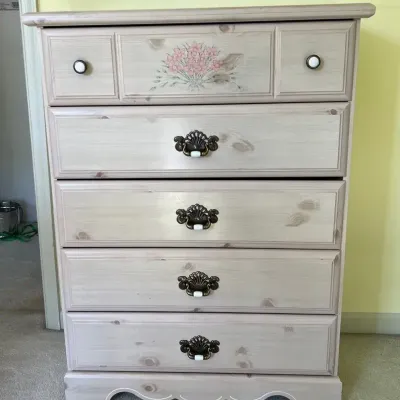 Whitewashed Chest Of Drawers