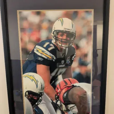 Framed Photo Of Philip Rivers, Legendary Quarterback San Diego/Los Angeles Chargers