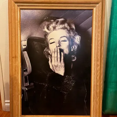 Marilyn Monroe Wood Framed Canvas Print 