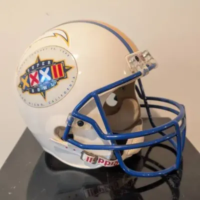 Vintage San Diego Chargers Full-size Football Helmet Customized For Super Bowl XXXII