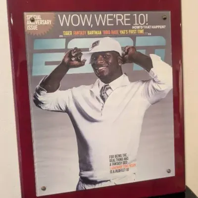 Plaque featuring original cover LaDainian Tomlinson from March 24, 2008 10th Ann. Issue of ESPN Mag
