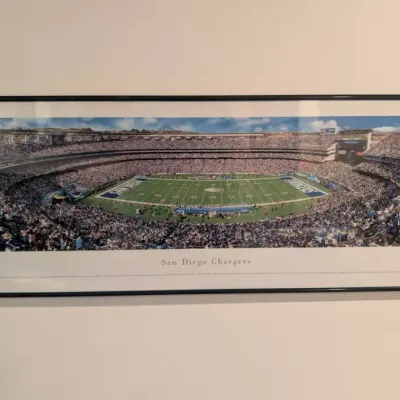 Framed "Kick Off" San Diego Chargers Panoramic Poster