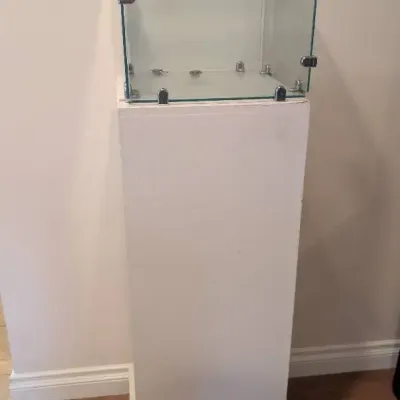 White Laminate Pedestal Display Case 2