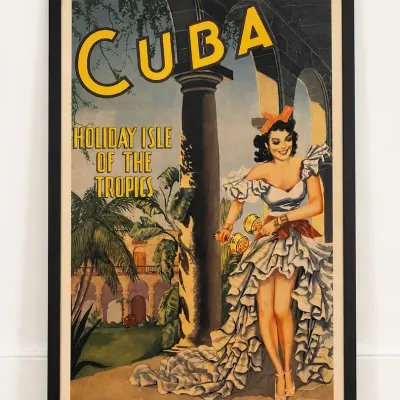 Vintage Cuba Poster 36w X 52h X .5dp