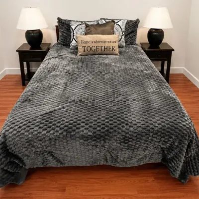 Full Size Bed +Wood Frame & 2 Side Tables