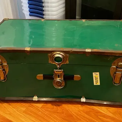 Vintage Green Metal Trunk