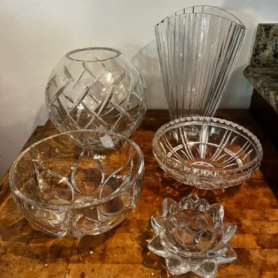Cut Glass Vases & Bowls