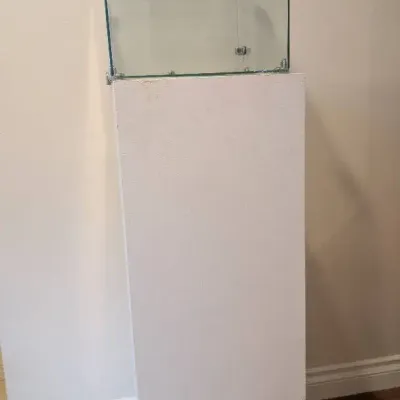White Laminate Pedestal Display Case 1
