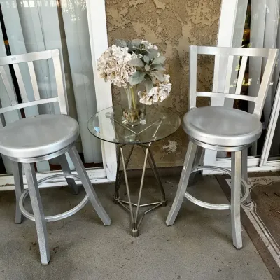 Outdoor High Stools & Glass Table