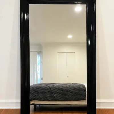 Extra Large Black Wood Framed Mirror