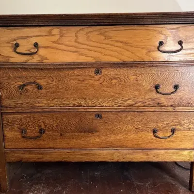 Vintage Quarter-Sawn Chest Of Drawers
