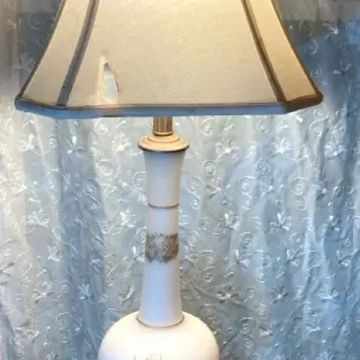 Milky Glass Table Lamp Vintage 