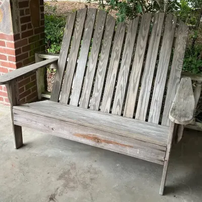 Double Wooden Bench 