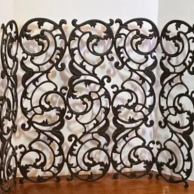 Vintage Cast Iron Fireplace Screen