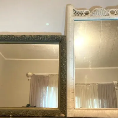 Vintage Pair Of Framed Mirrors 