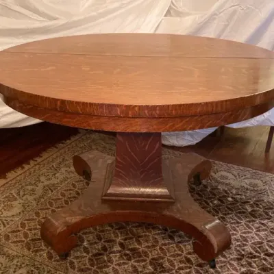 Vintage Round Table On Castors NO Leaf