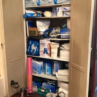 Mystery Medical Lot With Repairable Vintage Cabinet 