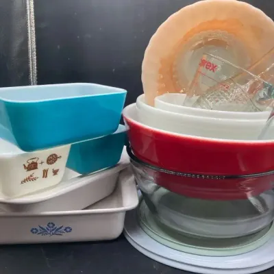 Vintage Pyrex, Corning ware, LeCreuset Assortment 