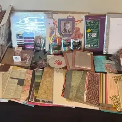 Huge Scrapbooking & Paper Craft Supply Lot – Paper, Card Stock, Ink, Stickers & Embellishments